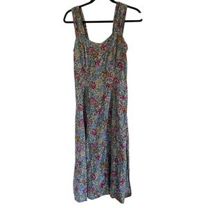 Allison Blair Sleeveless Floral Print Midi Dress Large